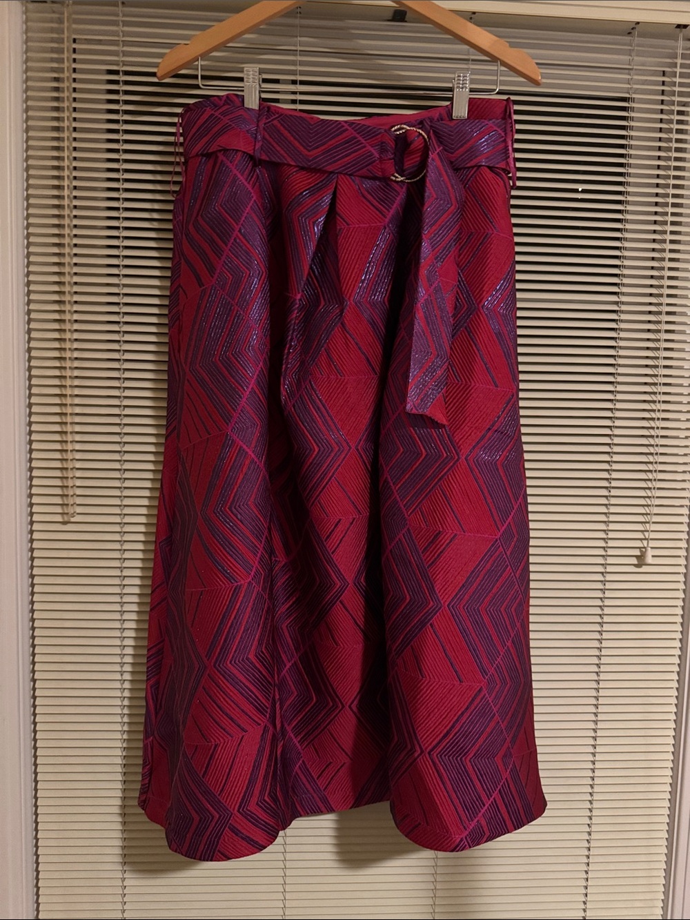 Emily Lovelock Zelda Jacquard Skirt in Crimson